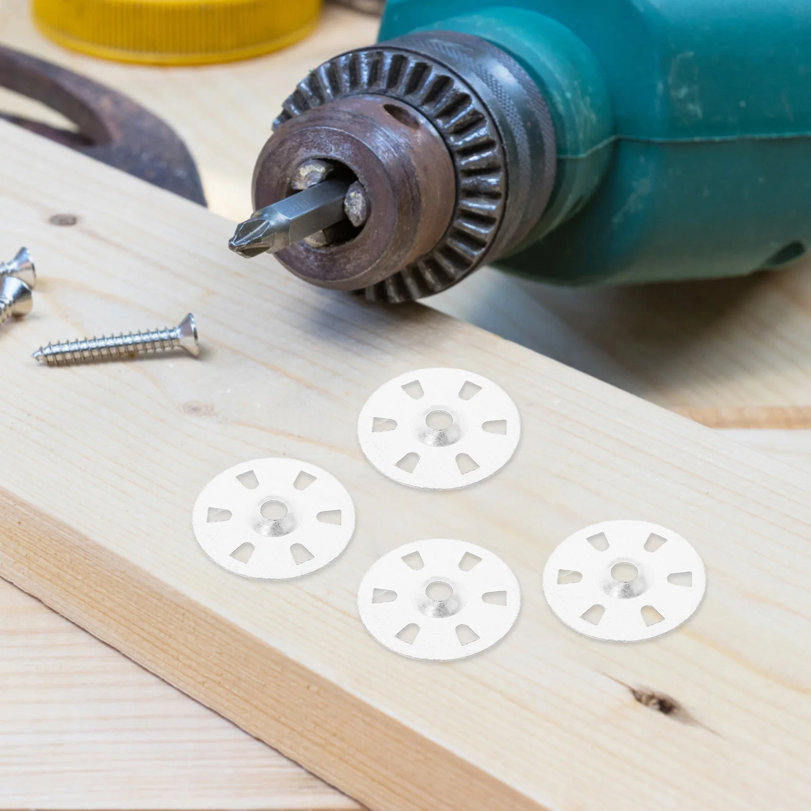 

100 Pcs Six Hole Gasket Foam Board Load Washers Silver Stainless Steel Backer Flat Insulating Plaster Gypsum Furniture Parts