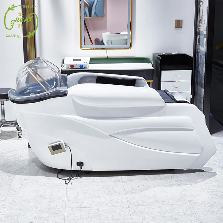 

Hair Salon Luxury Backwash Electric Massage Shampoo Chair With Sink