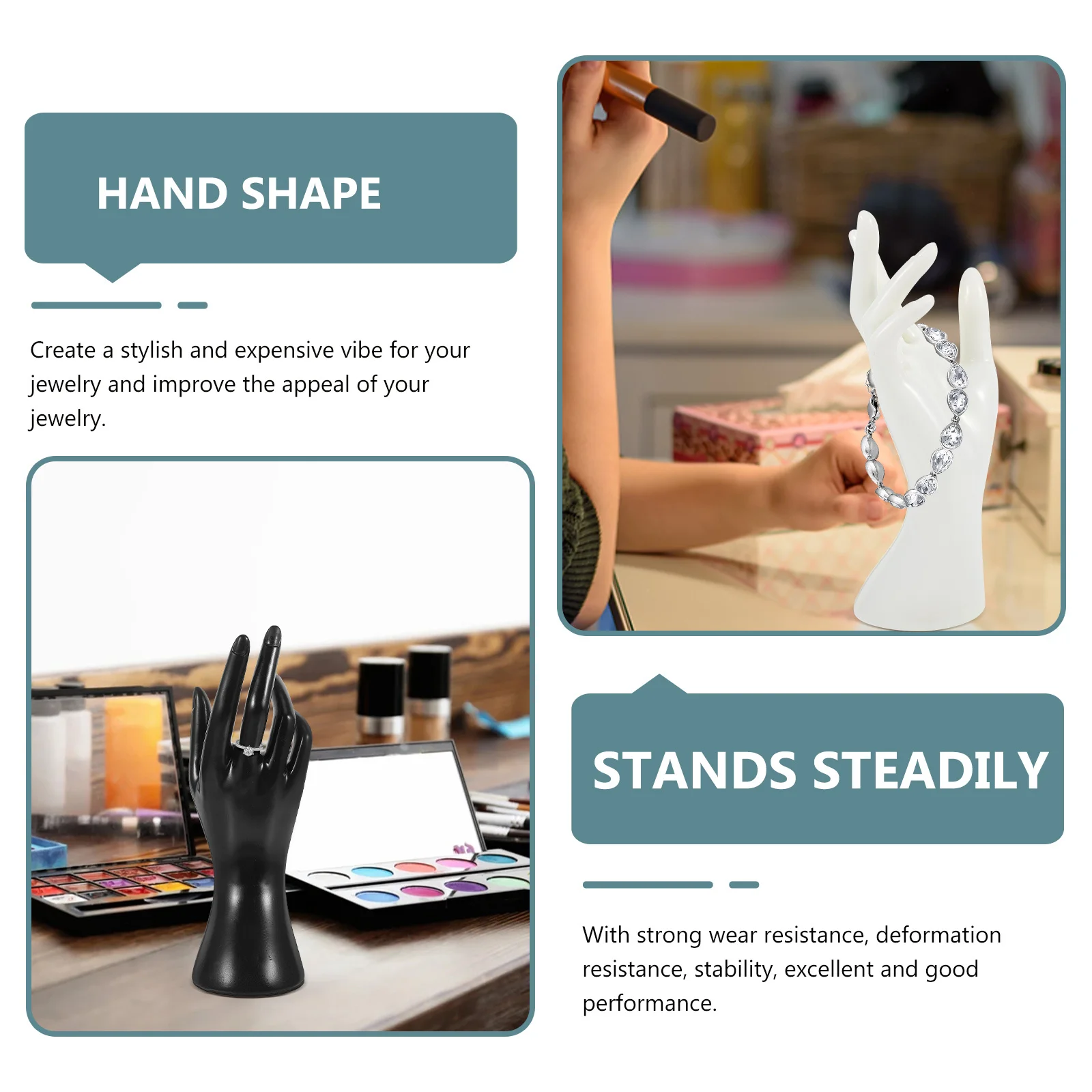 3 قطعة حامل مجوهرات اليد سطح المكتب البلاستيك الشفاف حلقة ساعة الوقوف لاستخدام سوار رف شاشة متجر المنزل