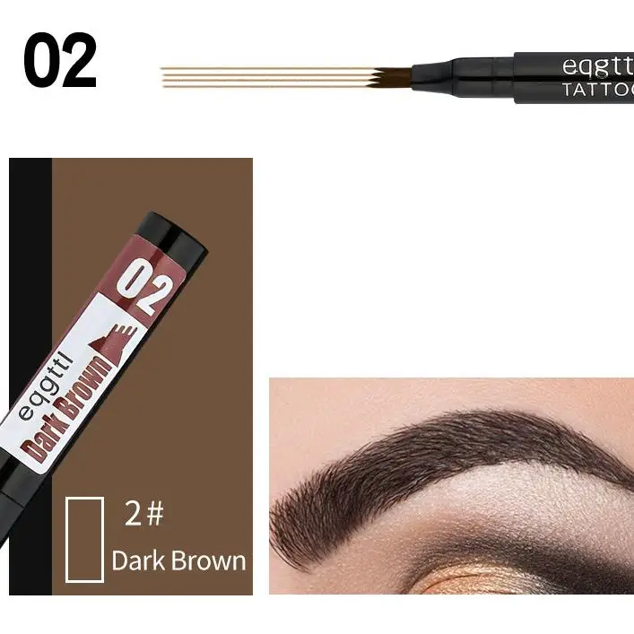 Waterproof Natural Eyebrow Pen Four-claw Eye Brow Tint Makeup Six Colors Pencil
