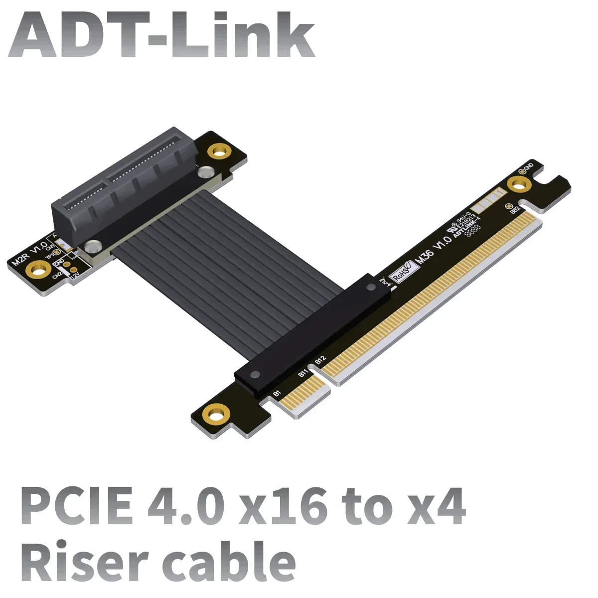 

ADT Новый адаптер PCIe Riser 4.0 PCI Express X4 Card to X16 Slot Riser Extender Adapter PCI-E 4x Female to 16x Male Card Gen 4 for GPU SSD