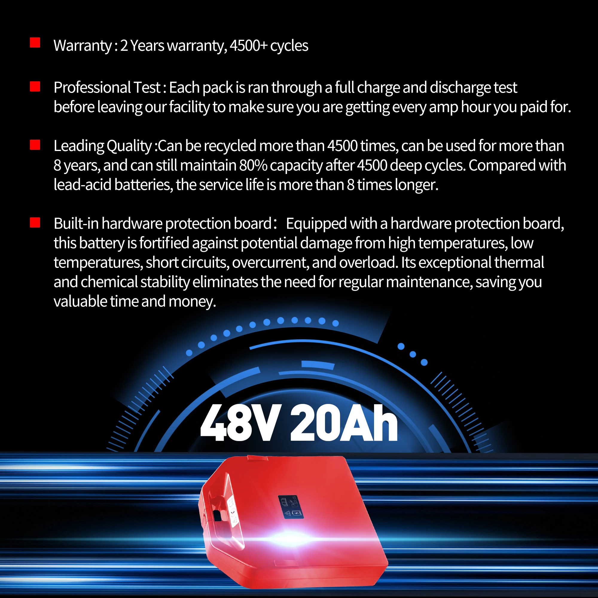 Red 48V 20Ah Lithium Battery for NOBLELIFT ATOM PTE20Q-B Electric Pallet Truck Jack