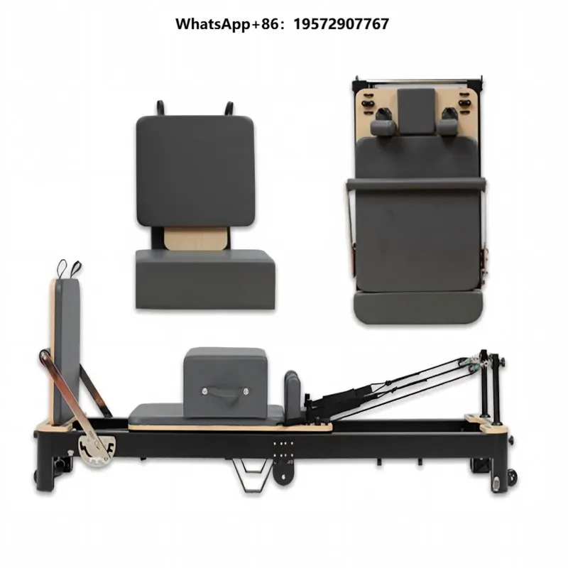 Pilates Machine Core Bed Reformer Aluminum Alloy Frame Microfiber Leather