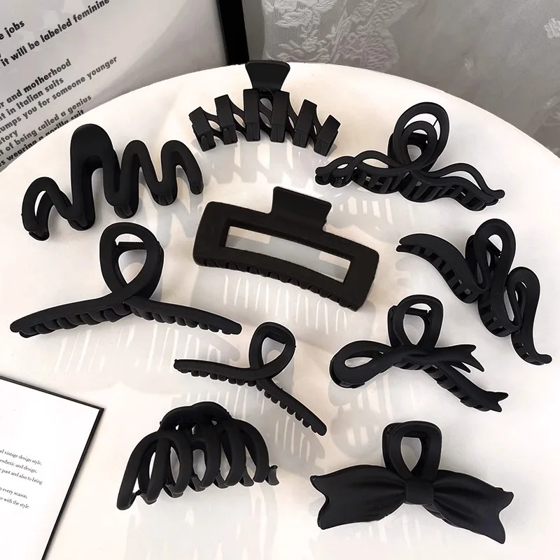 패션 여성 커피 색상 대형 머리 손톱 아크릴 머리핀 꽃게 헤어핀 여아 한국 모자 장식 머리용 액세서리