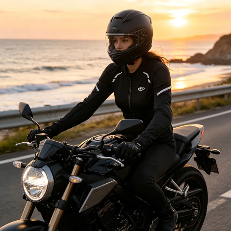 Ladies Lightweight Air Mesh Motorbike Jacket Shock Resistant Anti-fall Safety Protective Coat Female Summer Motocross Riding
