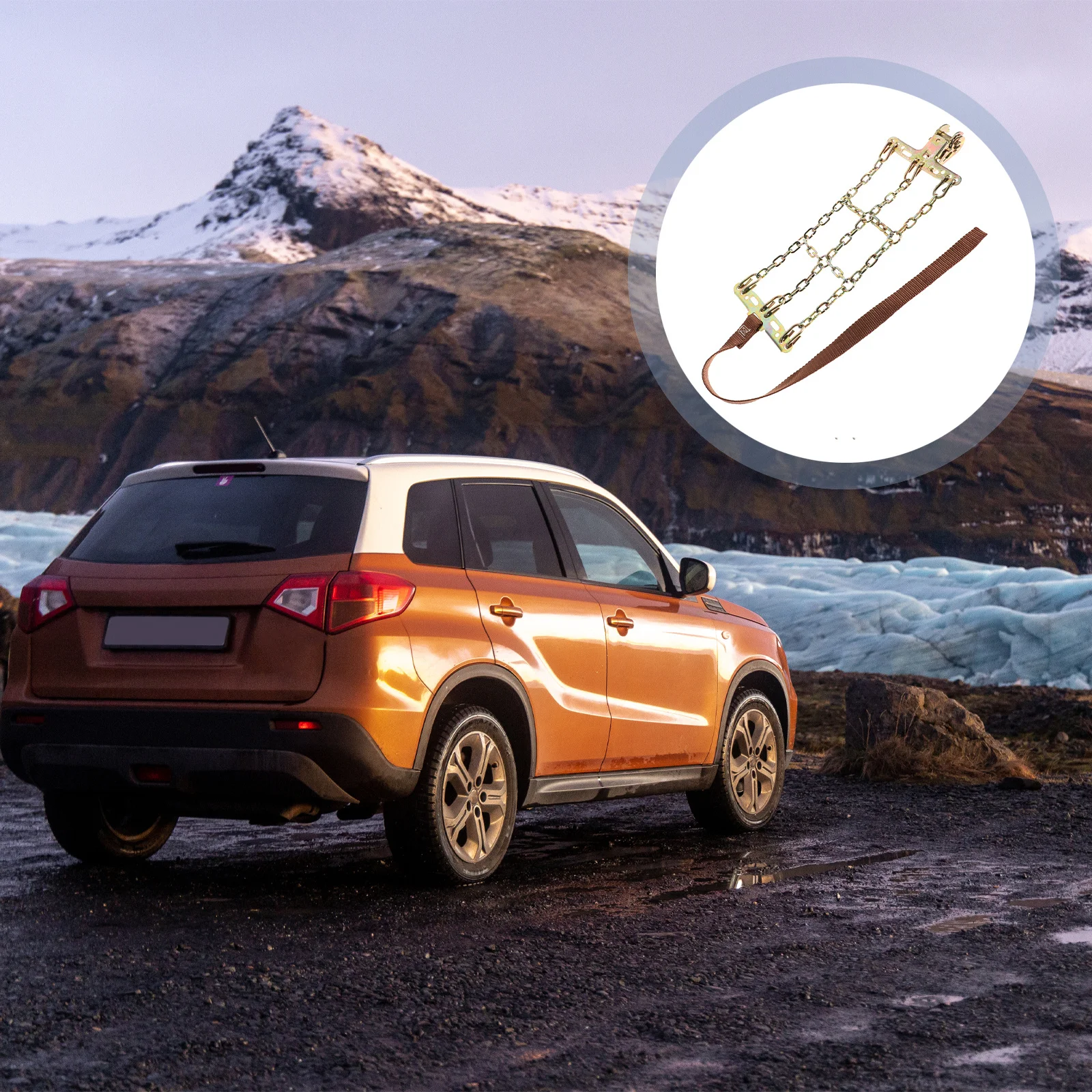 1Pcs Snow Chain 3 Chains Balance Design Anti-Slip for Suv Car Winter Tire Ice Road Driving Automatic Tightener Wear-Resistant