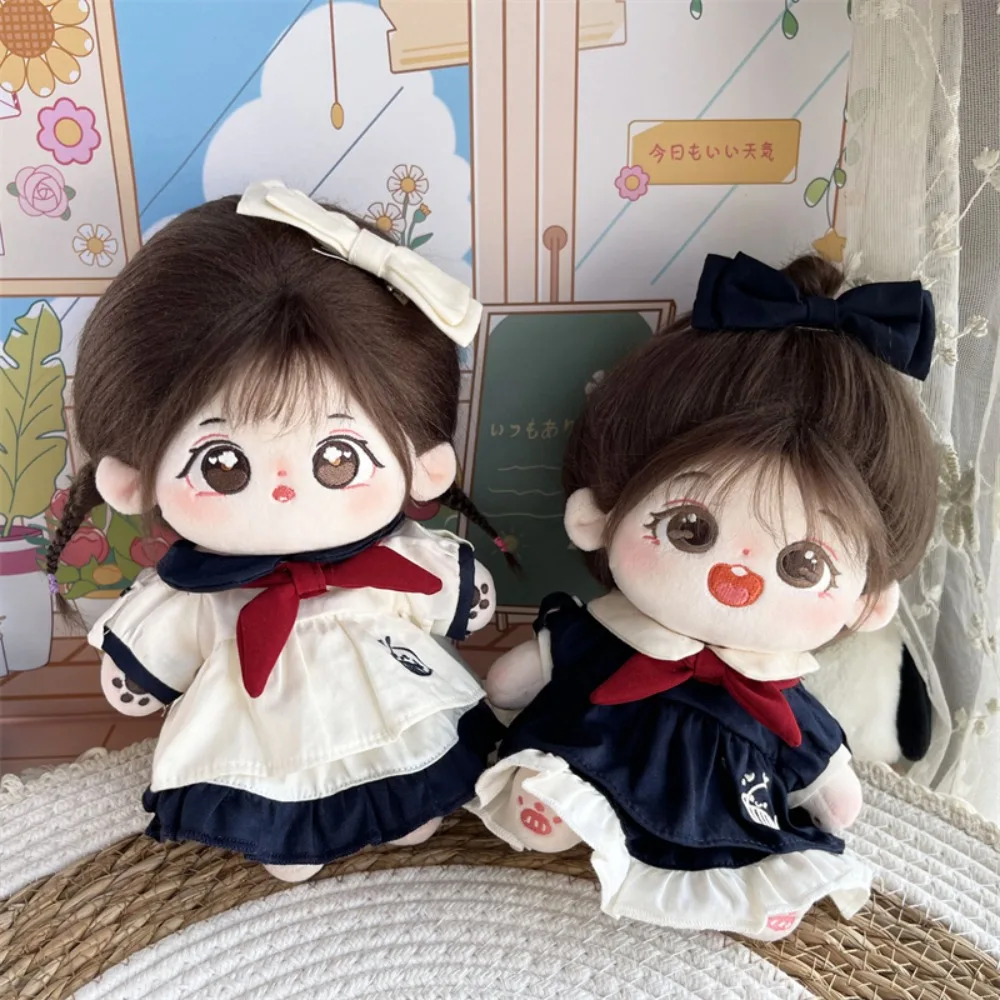 

1 комплект, повязка для волос с бантом, 20 см, хлопковая кукольная одежда, наряд с рисунком кита, хлопковое кукольное платье, мини-школьная форма, плюшевая кукольная одежда