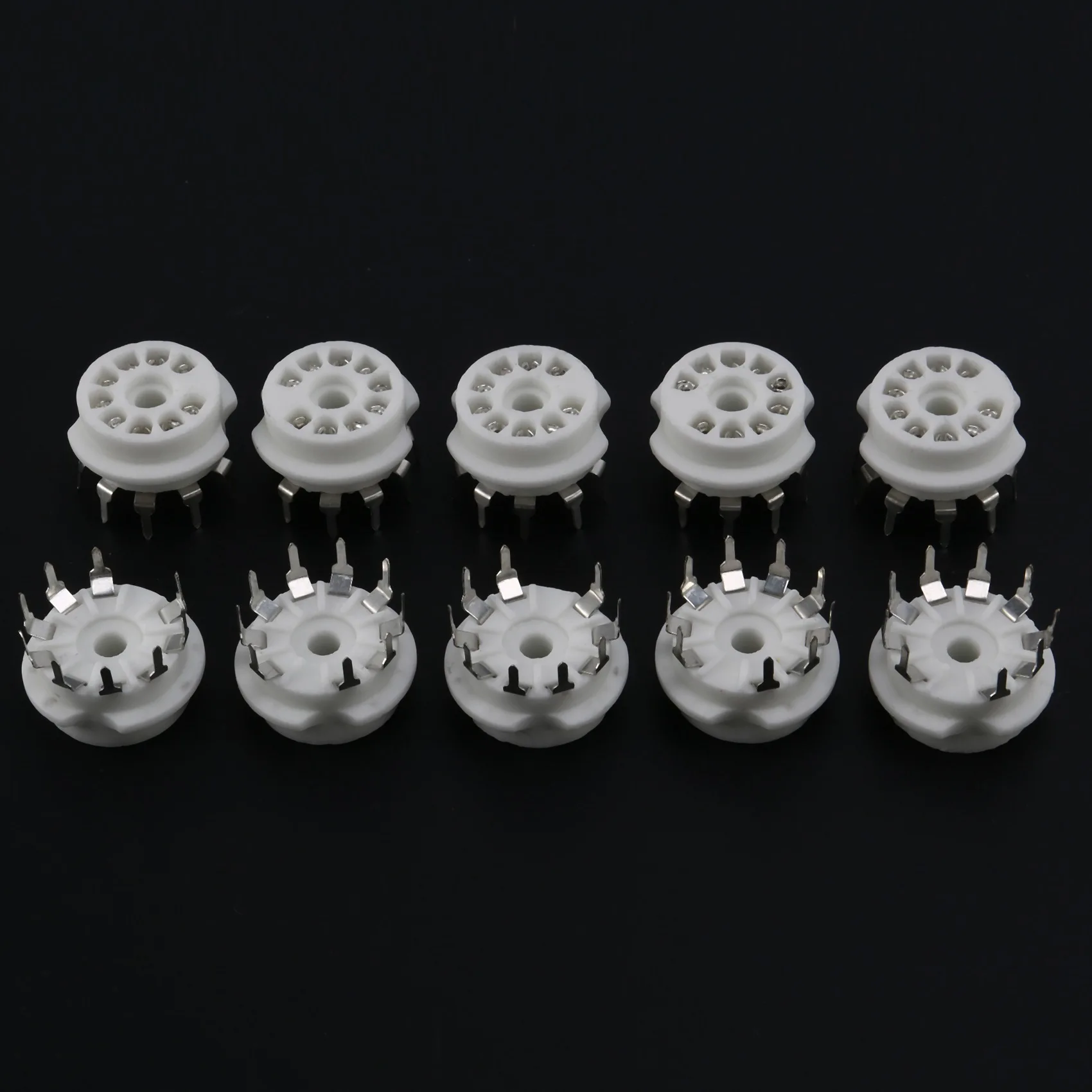 10PCS PCB 9Pin Ceramic B9A Vacuum Tube Socket Audio HIFI DIY Amps for 12AX7 12AU7 12AT7 ECC81 ECC82 ECC83 Silver-Plated