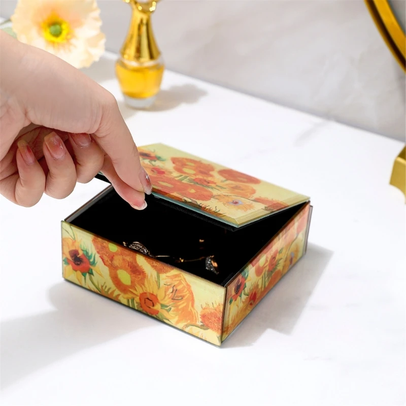 Flower Bracelet Display Box Jewelry Storage Box Elegant Jewelry Case Acrylic Texture Suitable for Earring Rings Necklace