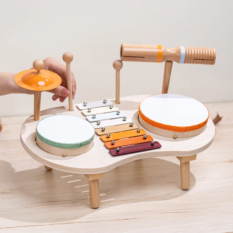 Creative Funny Baby Wooden Percussion Instruments Early Educational Toys Multi-functional Toys Kids Musical Instrument Gift