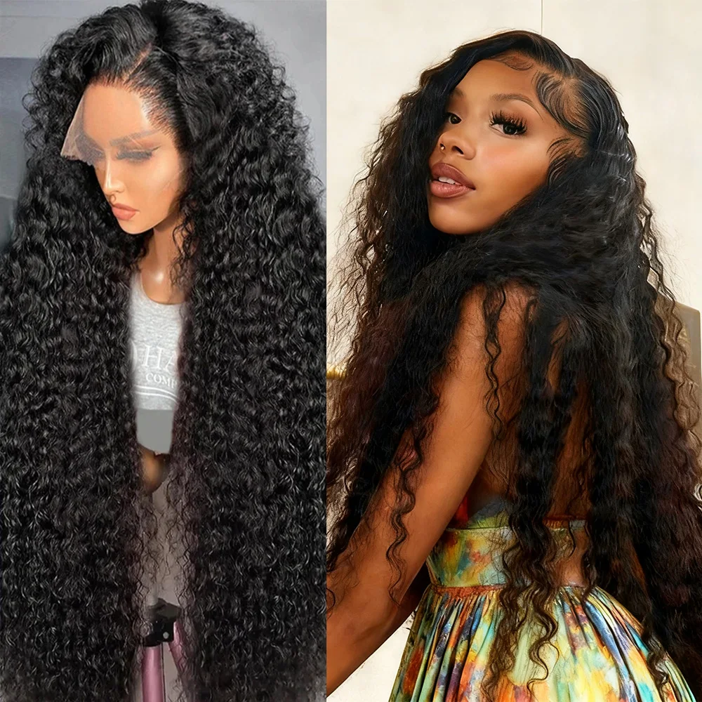 30 40 بوصة موجة عميقة 5x5 13x6 الدانتيل الجبهة خصلات الشعر المستعار الإنسان 220% الكثافة 360 كامل الدانتيل الباروكات الأمامية 100% الشعر البشري للنساء السود