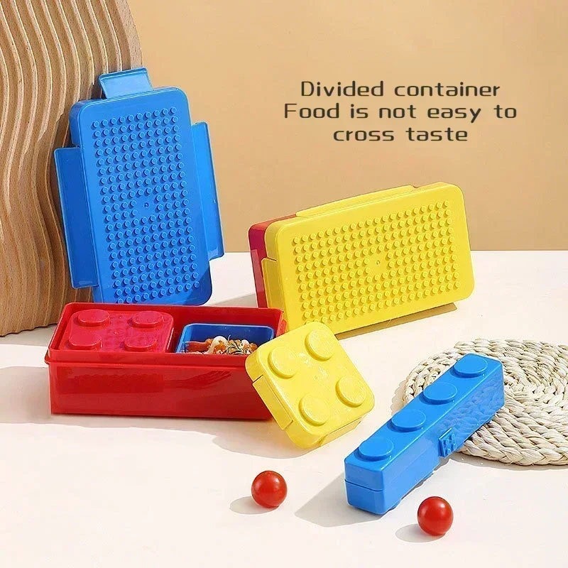 New DIY Lunch Box Color Building Blocks Splicing Colorful Children Student Portable Sealed Lunch Box  Leak Proof Cute Bento Box