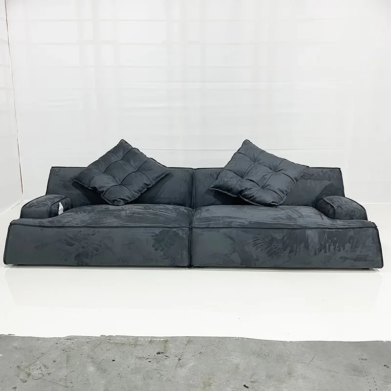 أريكة قماشية ذات صف مستقيم من الجلد الإيطالي البسيط