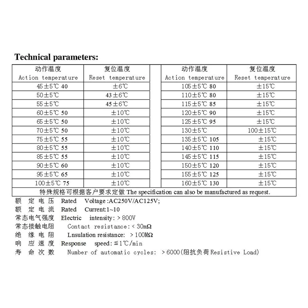 KSD9700 250V 5A 15~155 Degree Bimetal Disc Temperature Switch Normal Close Closed Thermostat Thermal Protector 60 80 Centigrade