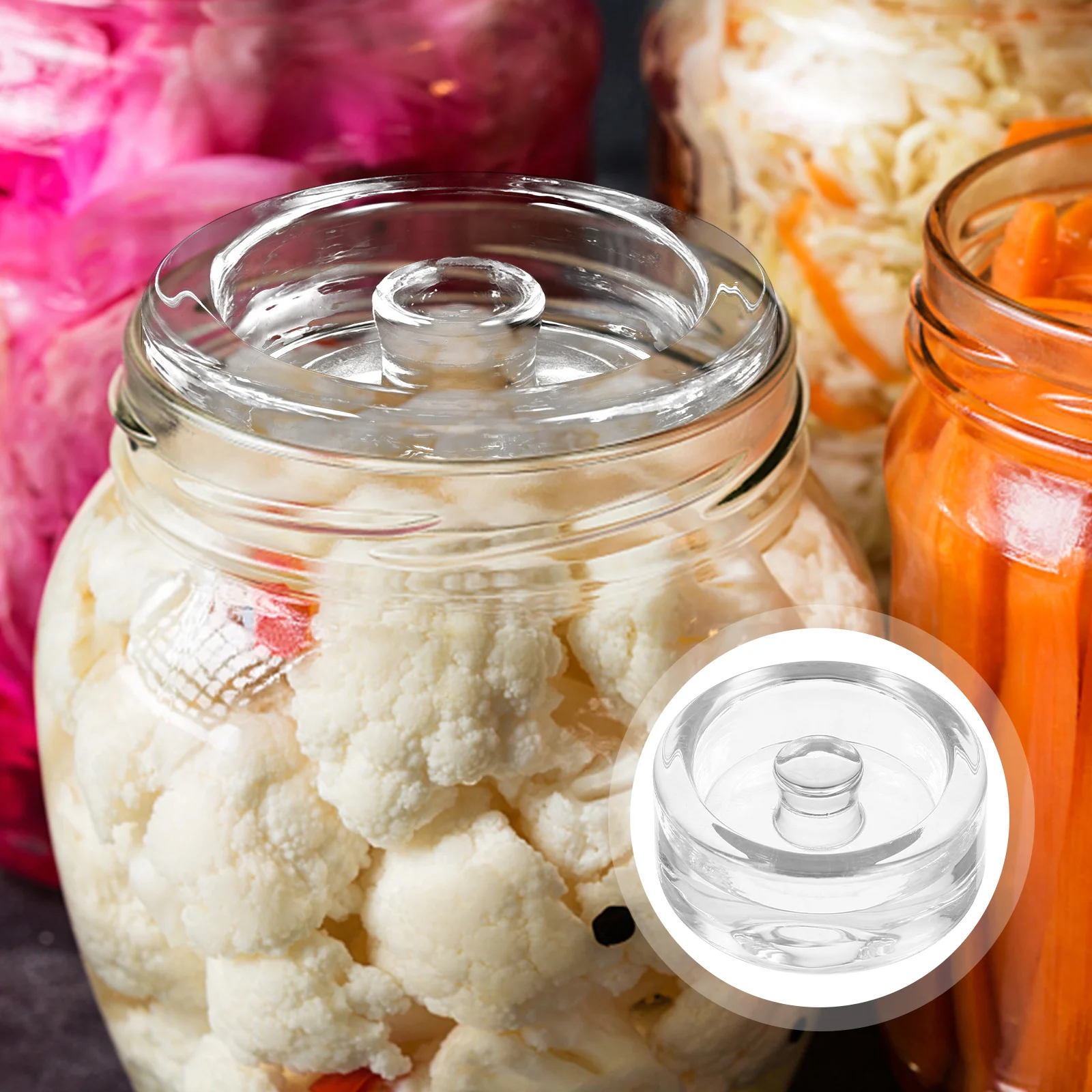 

Glass Weights Mason Jars Fermenting Lids Fermentation Dispenser Pour and Store for Sealer Wide