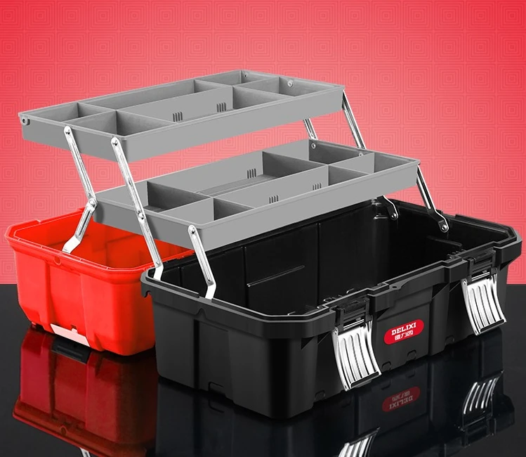 Toolbox for home storage, multifunctional industrial grade set, electrician three-layer folding