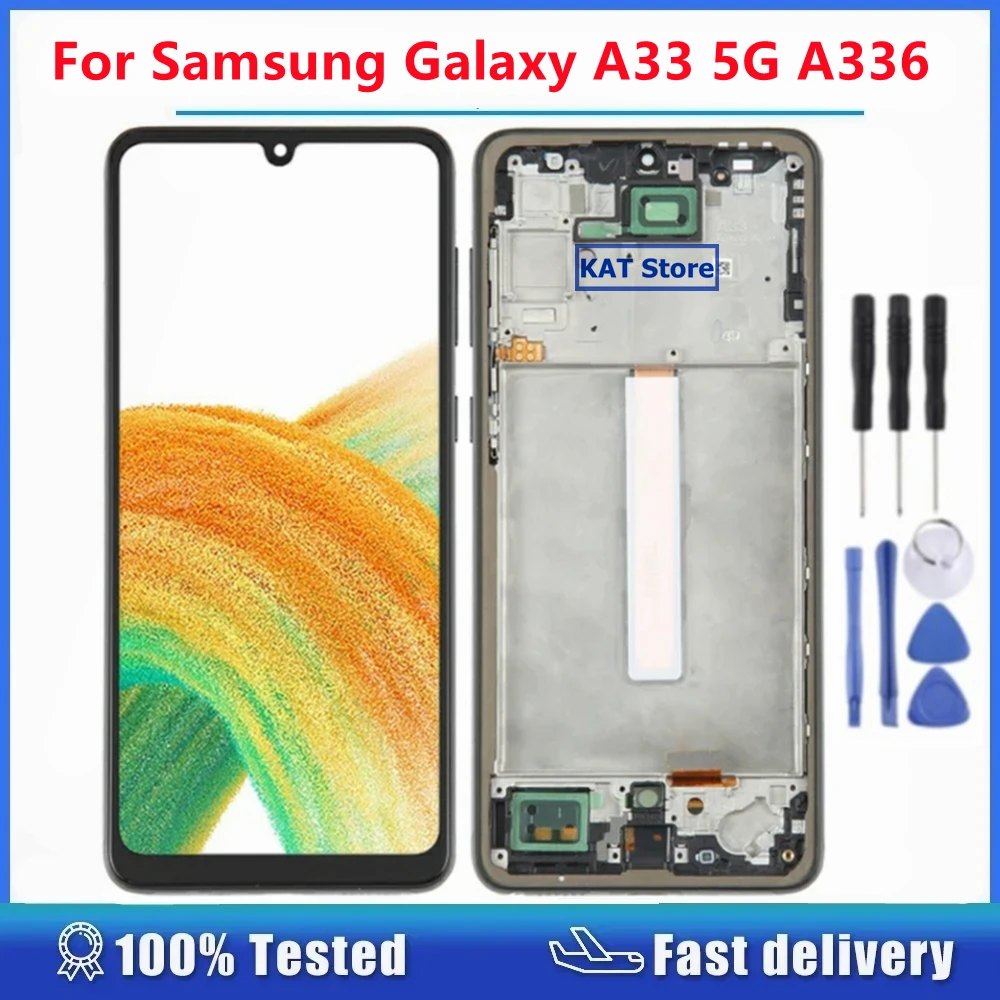 

6.36 inch OLED Compatible for Samsung Galaxy A33 5G SM-A336 LCD Screen Digitizer Full Assembly With Frame Replacement