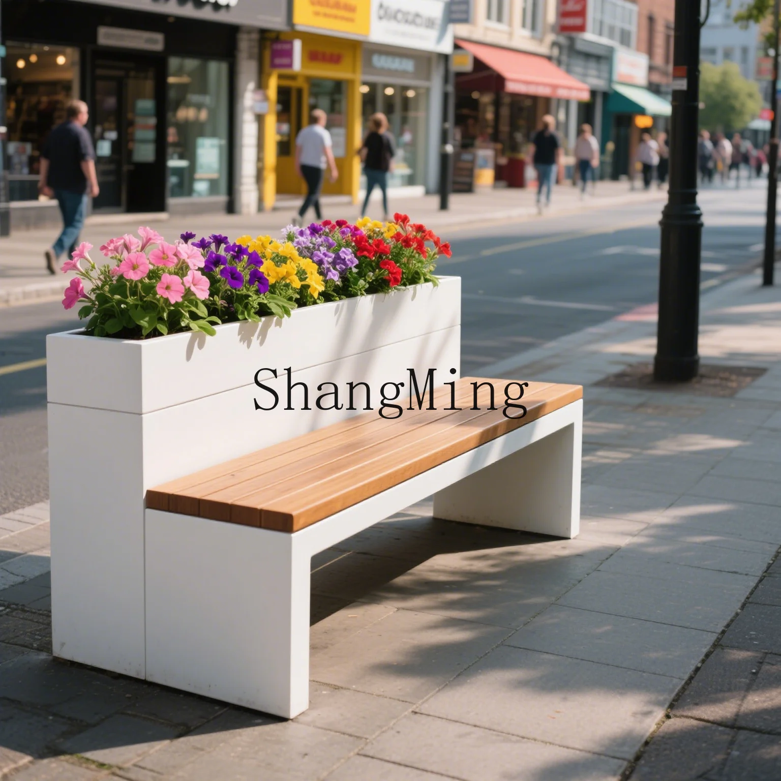 

HJ outdoor flower box plastic wood courtyard seat combination terrace seat planting box garden landscape rest stool