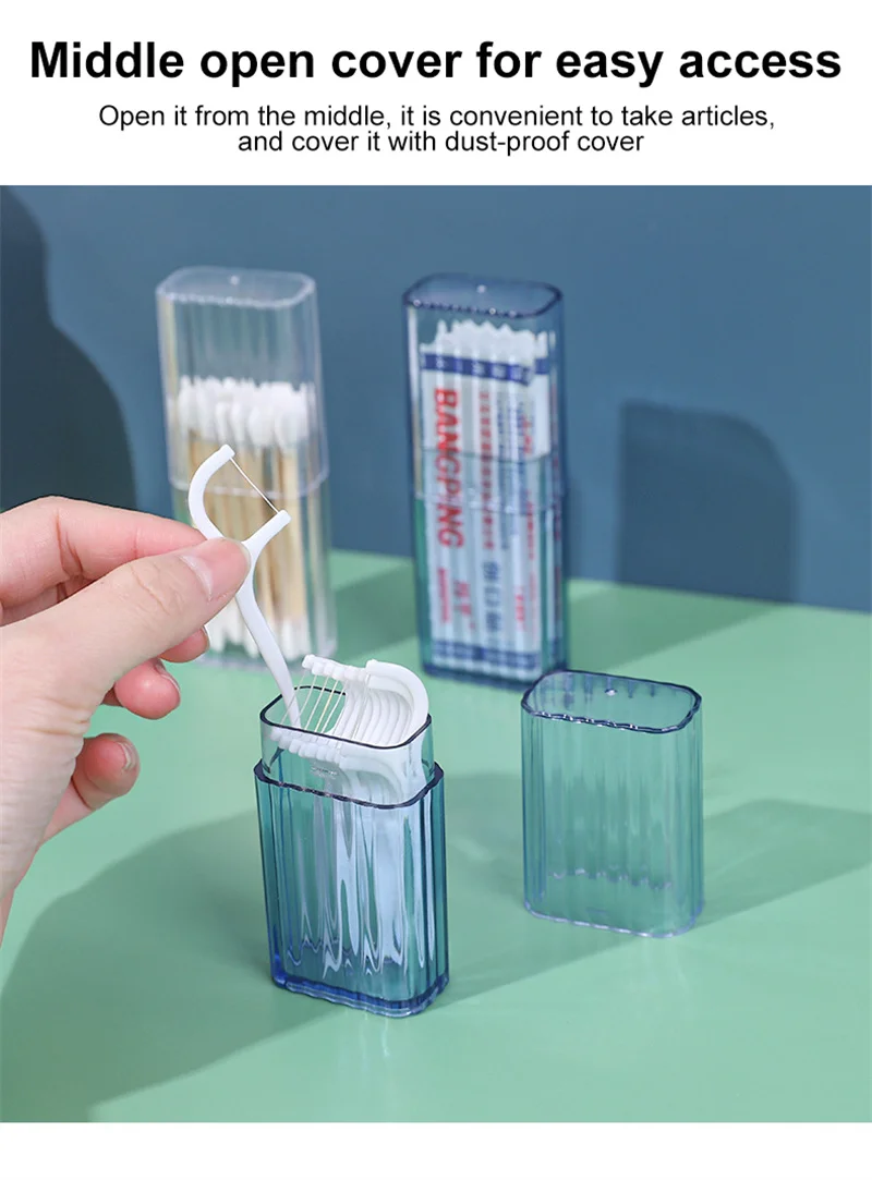 Storage Box Portable Transparent Travel Toothpick Cotton Swab Box Simple Small Object Band-aid Classification Finishing Box