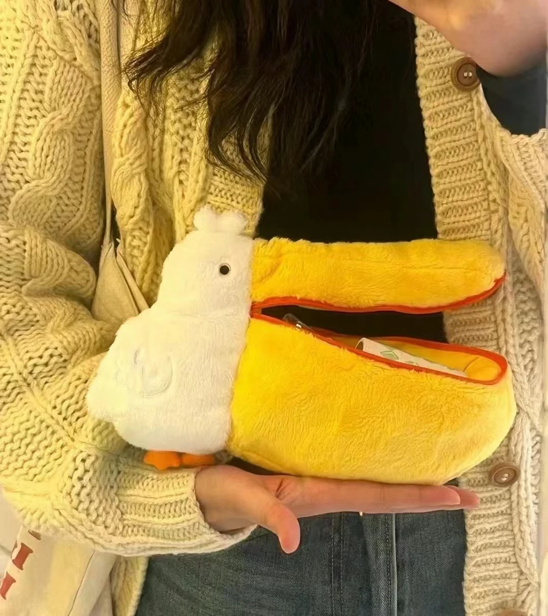 Imagem -03 - Pelican Cute Plush Pencil Cases Maquiagem Bolsa Pen Bolsa Papelaria Storage Zero Wallet Cartoon Pencil Pouch Material Escolar