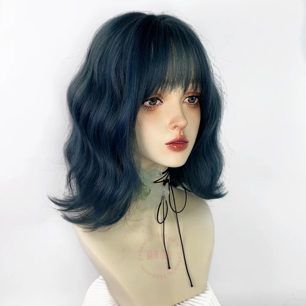 شعر مستعار جديد من الصوف المجعد على شكل عظمة الترقوة شعر قصير لطيف لوليتا غطاء شعر مستعار طبيعي رائع للغاية من JK #2