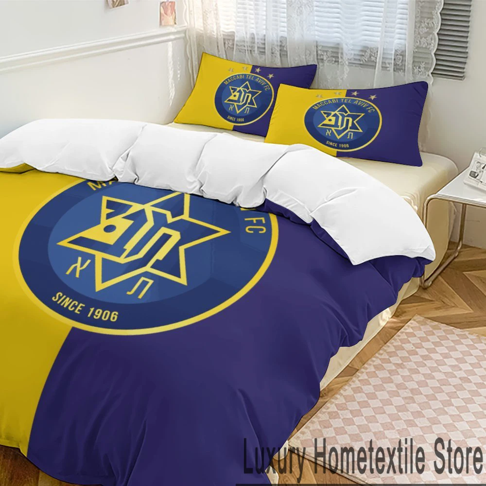 3D Maccabi Tel Aviv Bedding Set Duvet Cover Bed Set Quilt Cover Pillowcase Comforter king Queen Size Boys Adult Bedding Set