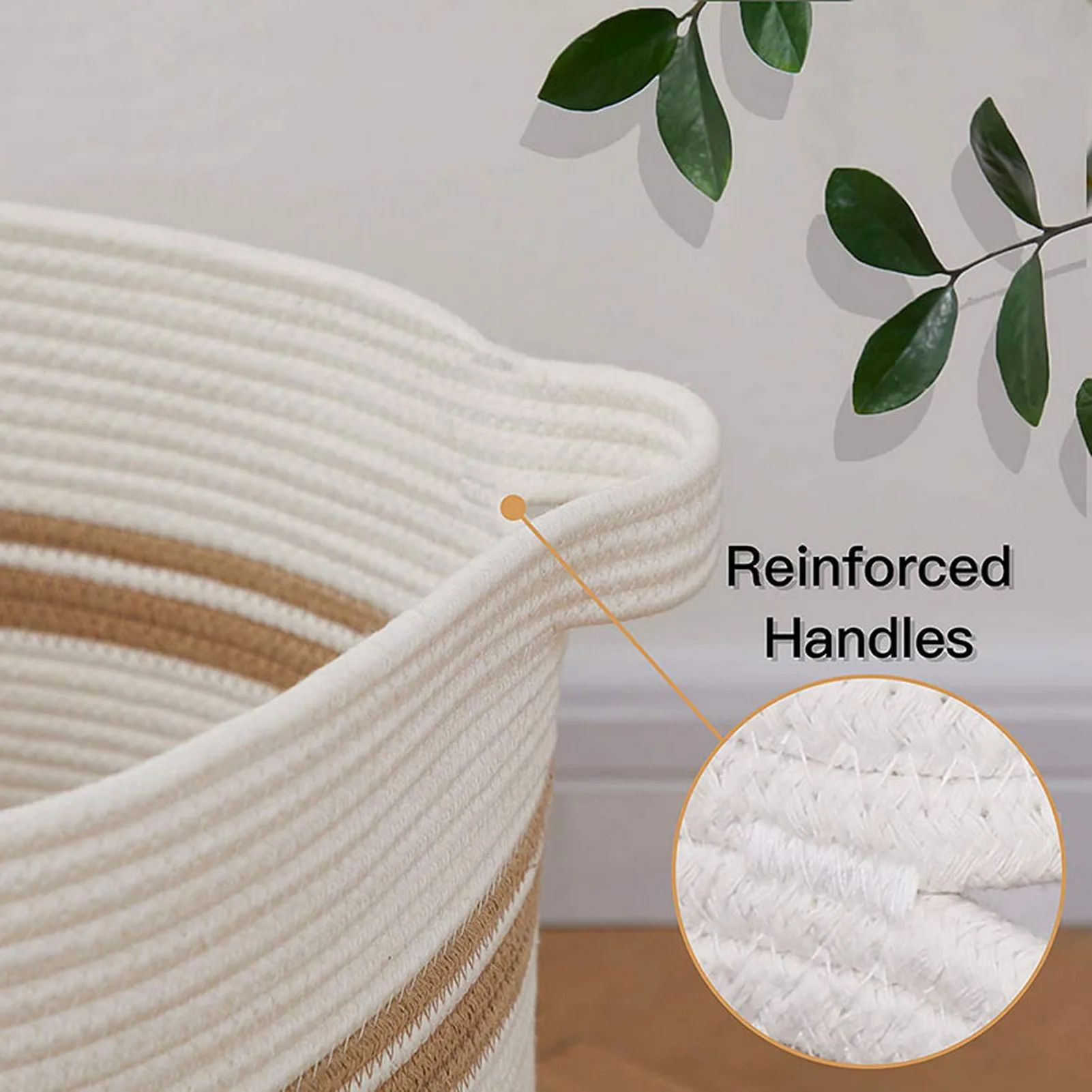 

Cotton Linen Storage Basket Foldable Design Breathable Material Home Use for Clothes And Toys