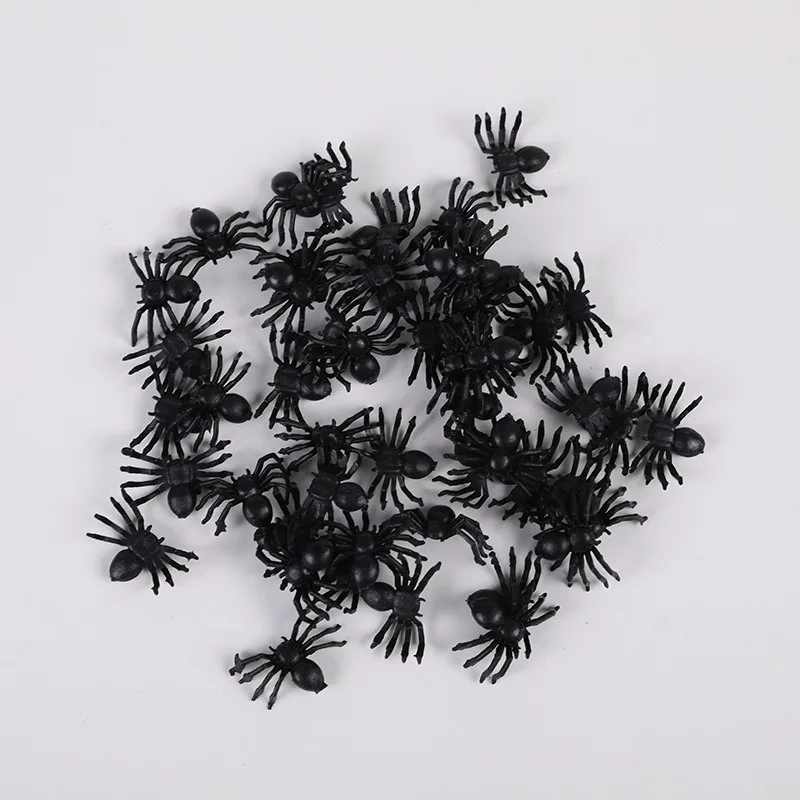 Halloween Black Spiders Small Luminous Plastic Spider Halloween Party Home Decoration Tricky Prank Toy Haunted House