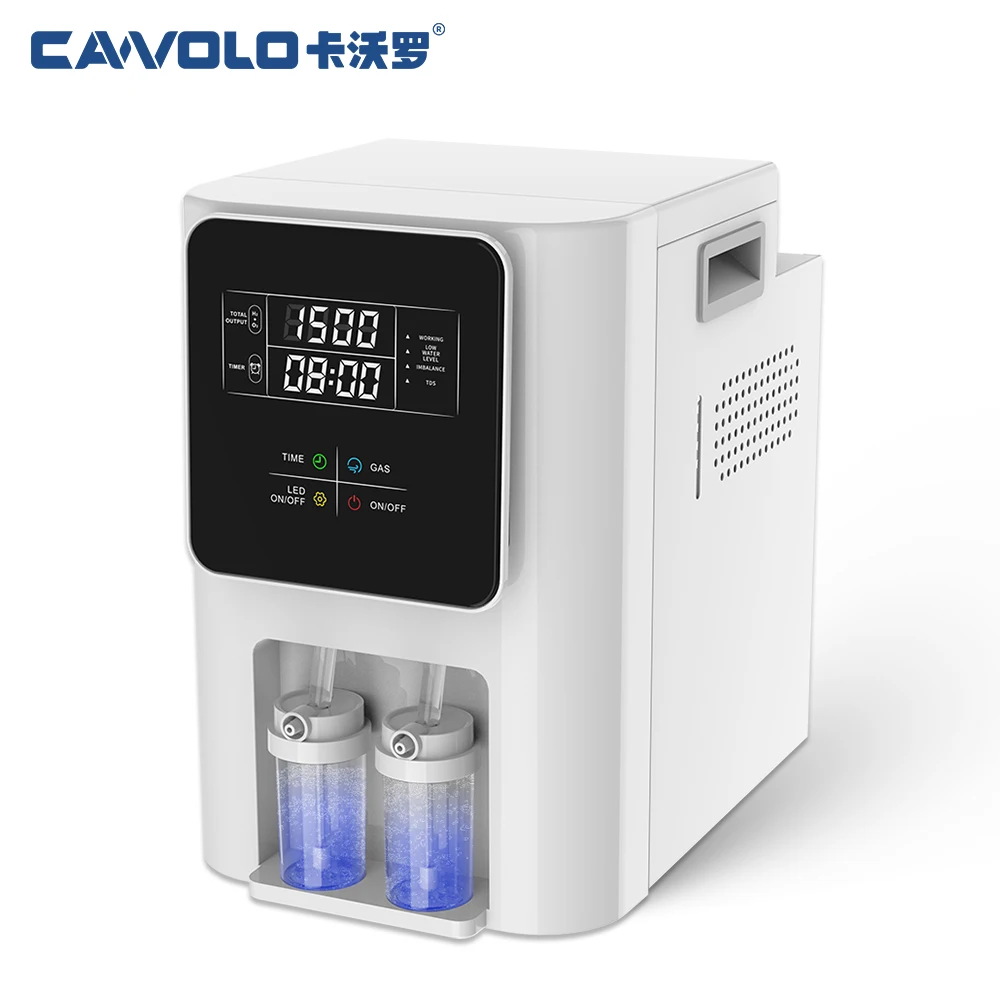Cawolo 1500ml Hydrogen Water Generator Hydrogen Inhalation Machine H2 O2 HHO Double Outlet Hydrogen Inhaler Breathing Device