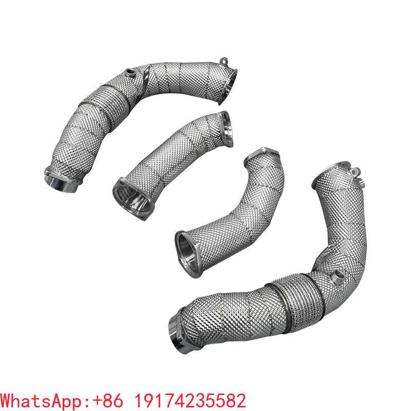

Factory Direct Sales 304SS Exh-aust System Downpipe with Heatshiled for BMW M5 M8 F90 F92 F93 NO OPF 2021+