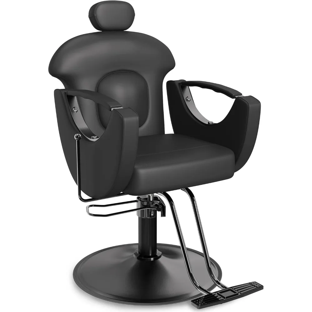 Barber Chair, All Purpose Gold Salon Chair for Hair Stylist, 360 Degrees Rolling Swivel Styling Chair, Hair Salon Chair