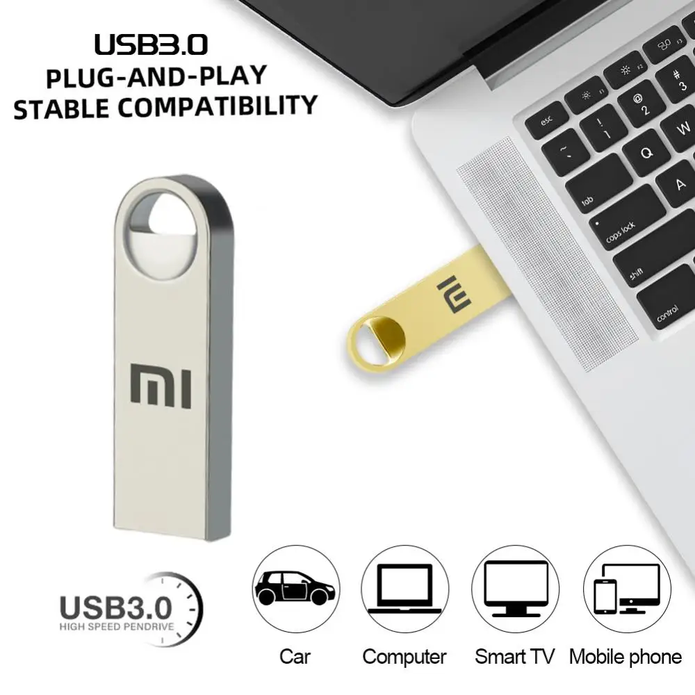 XIAOMI-Unidade Flash USB Impermeável, Pendrive, Acessórios de Computador, Mesa, PC, 2TB, Alta Velocidade, 512GB, USB 3.0