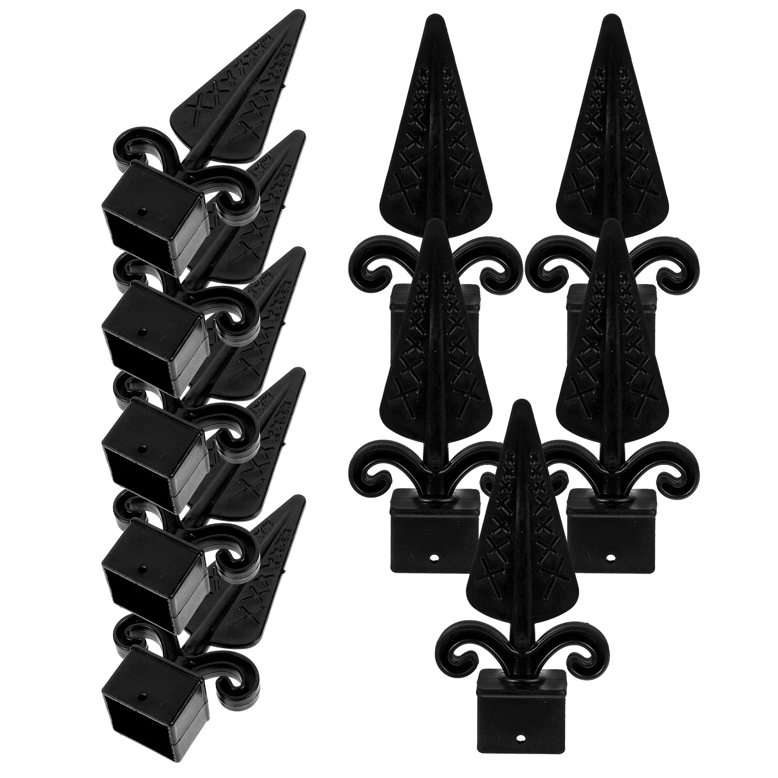

10pcs Plastic Fence Post Caps Decorative Tip Guardrail Accessories Black Cover for Fence Posts Gate Sides