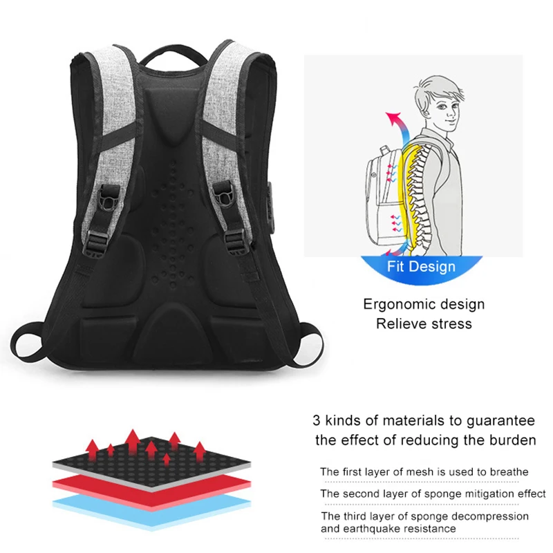 Pioneer-mochila universal de grande capacidade para homens e mulheres, anti-roubo com bloqueio, bolsa para laptop, carregamento USB, bolsa de viagem, dj