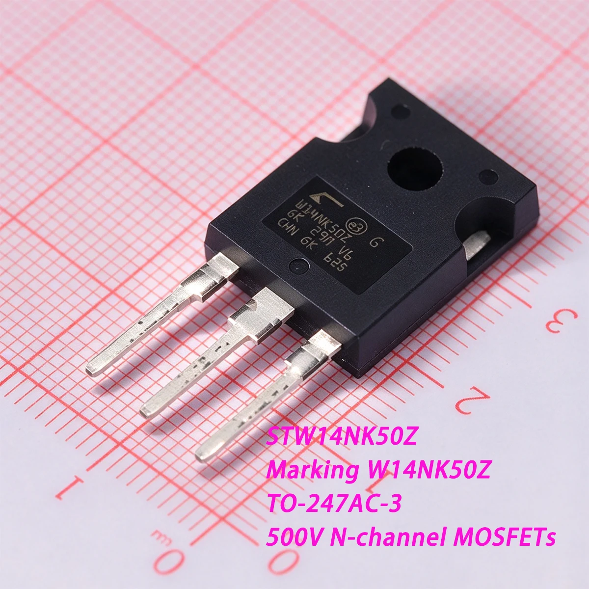 1PCS STW14NK50Z Marking W14NK50Z TO-247AC-3 500V 14A 150W 380mΩ 0.38Ω ohm N-channel NEW Original Field-Effect Transistor MOSFETs