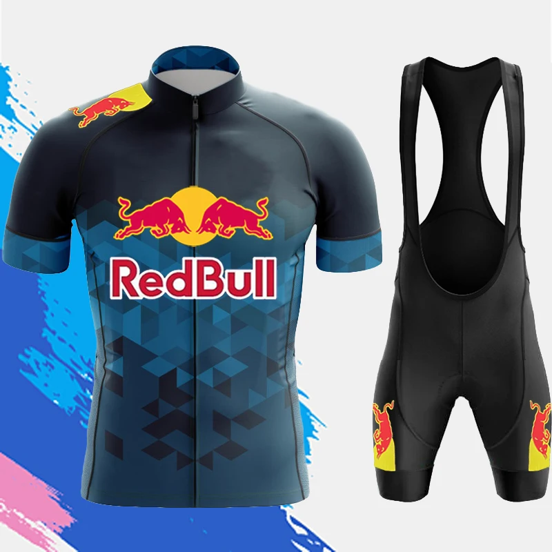 

RedBull Men's Cycling Jacket Jersey Clothes Man 2025 Tricuta Clothing Mtb Bike Blouse Road Uniform Bib Pants Sports Set Mens Gel