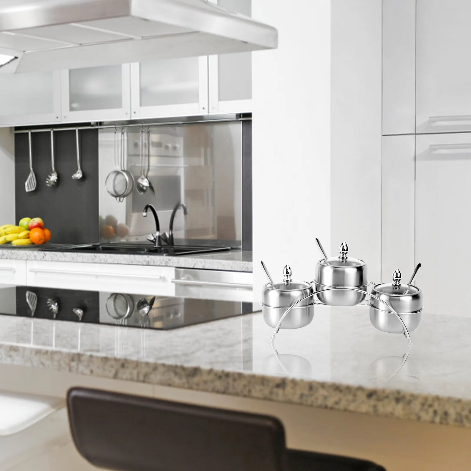 

1Set European Style Arch Spice Jar Rack Stainless Steel Kitchen Seasoning Storage Shelf Space Saving Condiment Holder Spice