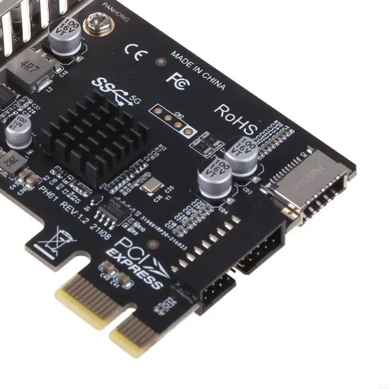 2025 New Pcie to USB3 Type-E Front Type-C 19P Expansion Card Compatible Pci-EX1 X16