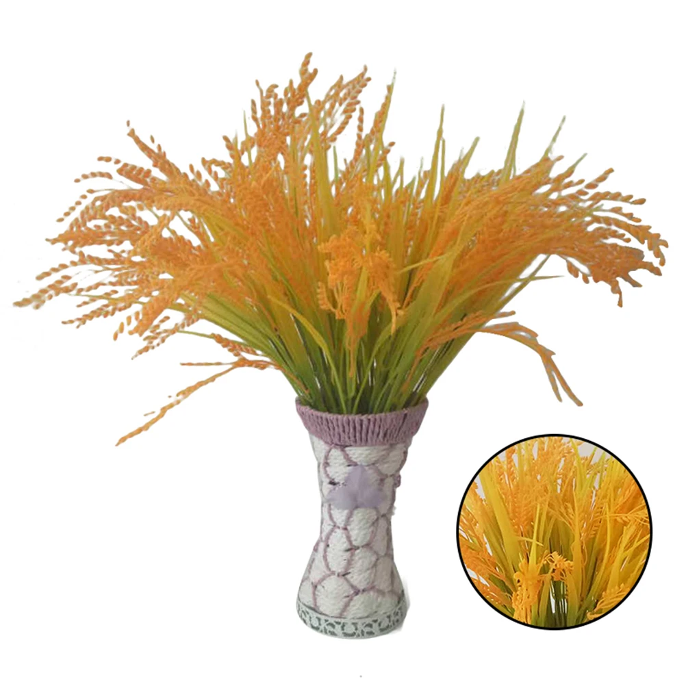 

Artificial Wheat Plastic Flowers Realistic Decor Faux Home Wedding Greenery Shrubs Artificial PlantsRice Lifelike Look Natural