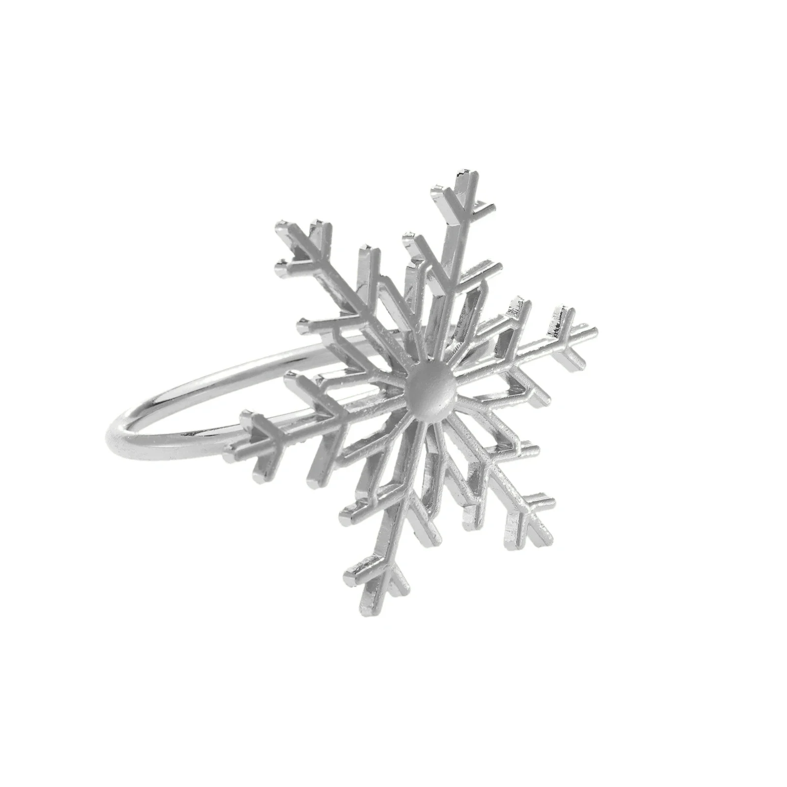 Snowflake Napkin Ring Napkin Button Napkin Ring Silver Alloy Mouth Cloth Ring Christmas New Year Anniversary Table Decoration