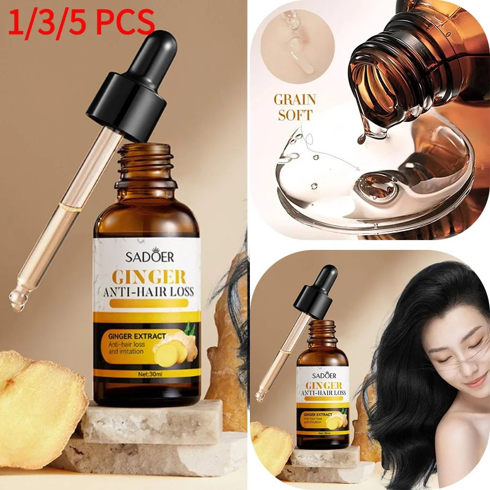 

SADOER 1/3/5 шт., эфирные масла с имбирем и биотином, питательное лечение, эссенция для ухода за секущими волосами для сухих вьющихся волос, несмываемый уход за волосами