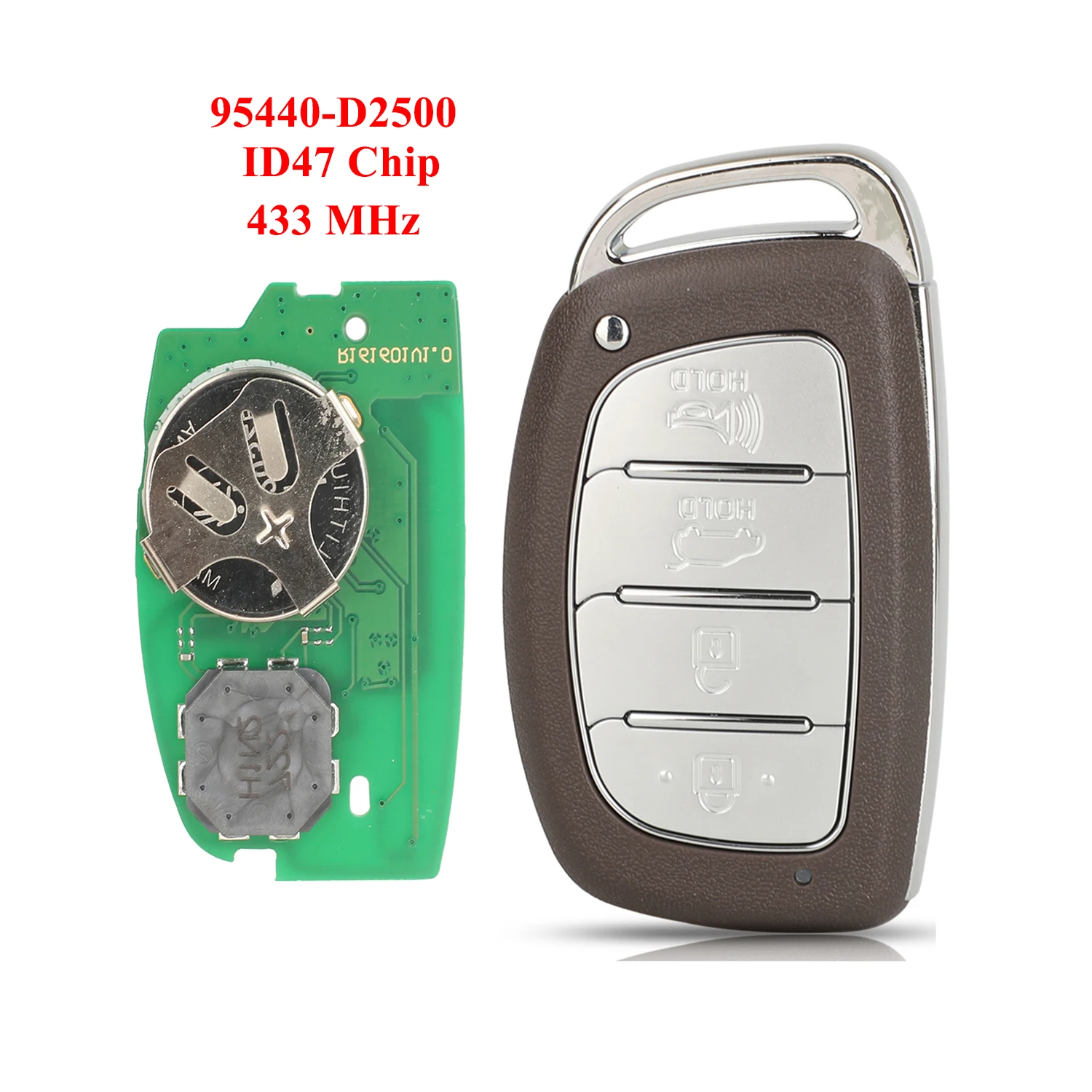 

jingyuqin New Remote Car Key Shell Cover Case For Hyundai Ioniq 433MHz 95440-D2500 ID47 chip 4Buttons Smart