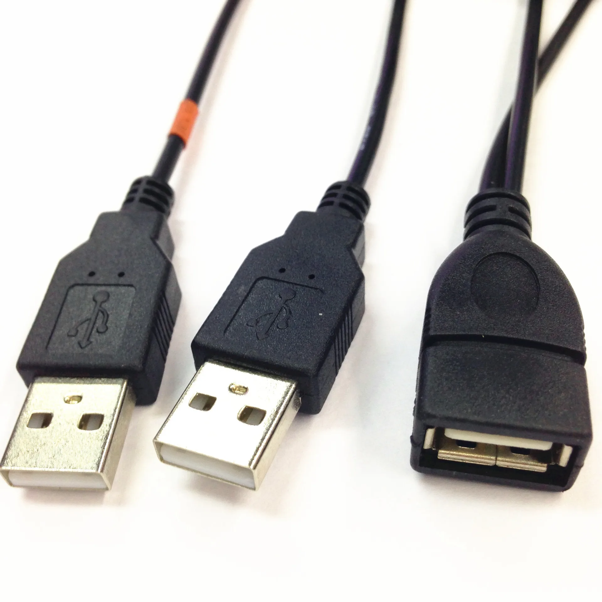 

USB 2.0 Cable, Y-Shaped Cable, USB 1/2/2, USB 2.0 AF/2 * AM, USB 1 Female/2 Male Cable