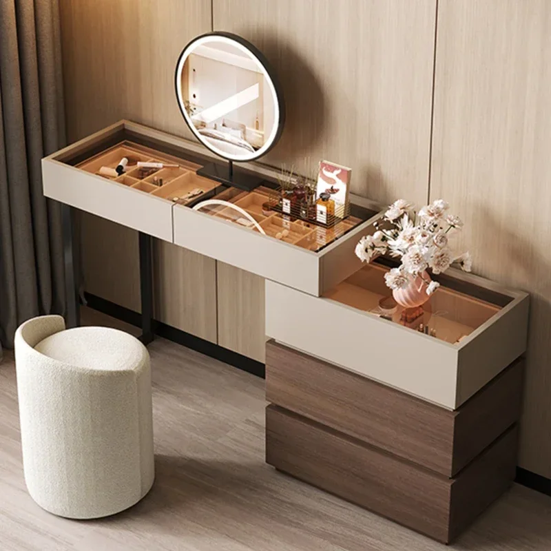 Tocadores nórdicos modernos, mesas de tocador de lujo Vintage, tocadores con espejo, muebles de dormitorio minimalistas, Tocadores LLDT