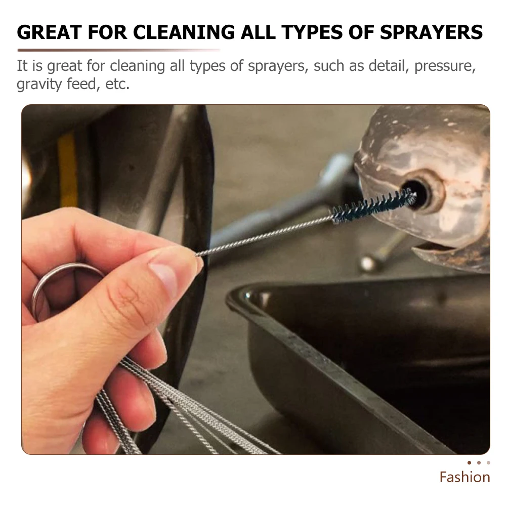

15-Piece Sprayer Cleaning Brushes Set 304 Stainless Steel Airbrush Kit Tube Cleaner Tools Storage Pouch Lightweight Durable