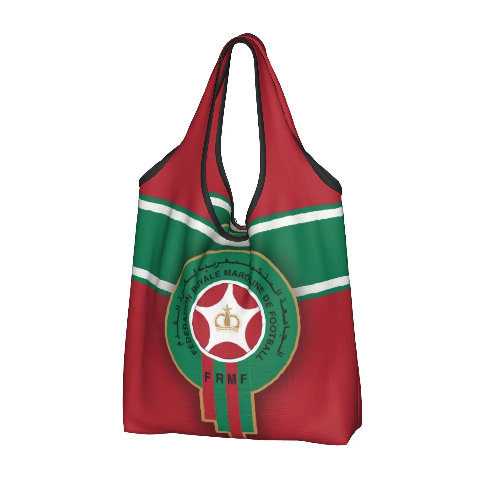 Recycling Morocco Flag   Shopping Bag Women Tote Bag Portable  Groceries Shopper Bags