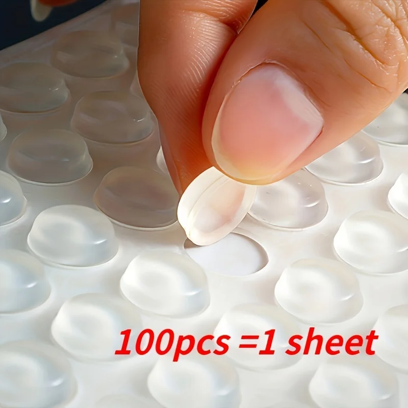 100pcs Hemispherical Cylindrical Silicone Gel Particles - Self-Adhesive Anti-Collision Soundproof Anti-Slip and Shock-Absorbing