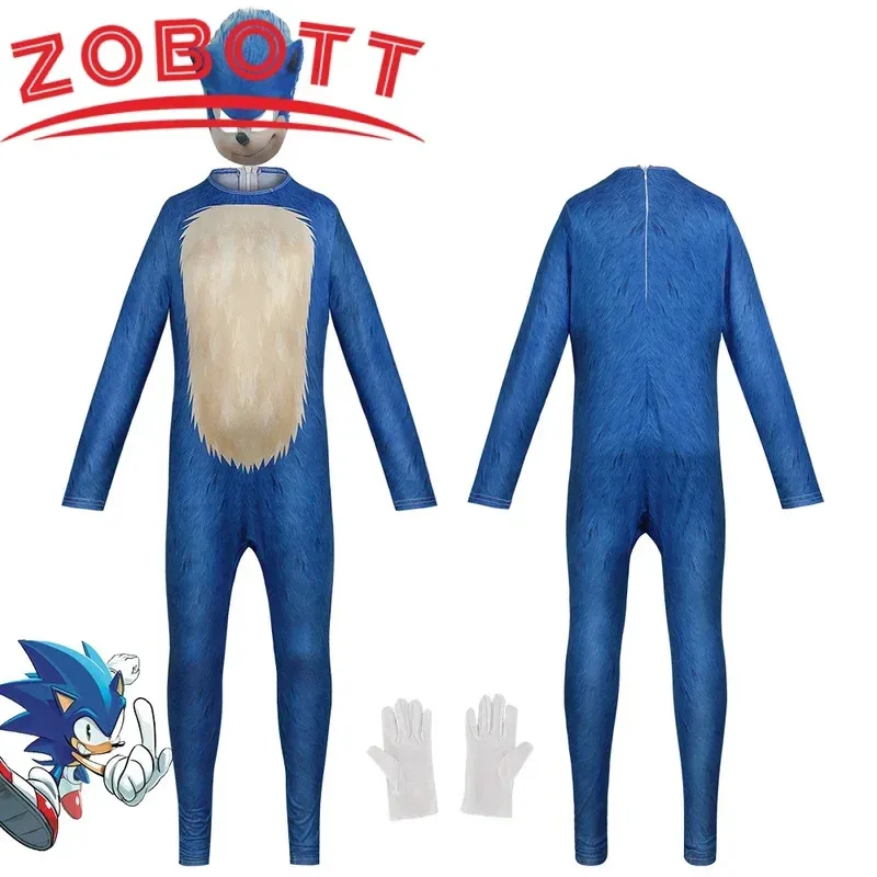 Cartoon Boy Sonic Series Cosplay Characters Girl Cartoon Cute Jumpsuits Mask Suit for Boy Halloween Stage Perform Costume