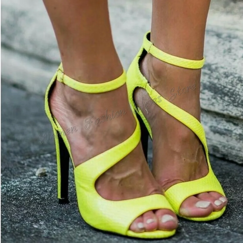 

Green Open Toe Snake Belt Sandals Ankle Strap Stilettos High Heels High Heel Shoes for Women Heels 2024 New Zapatos Para Mujere