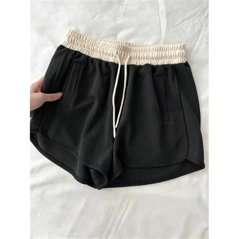 Korean Drawstring Design New Shorts Big Size Woman 2026 Summer Street Style Y2K Shorts Spliced Trendy All-match Woman Trousers